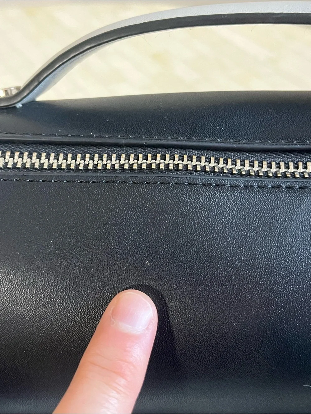 Upper West Side Barrel Bag Vegan Leather Adjustable/Removable Strap Black/Gray - Picture 11 of 16
